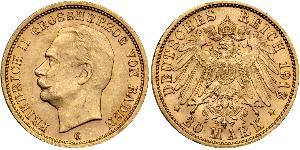 20 Mark Grand Duchy of Baden (1806-1918) Gold Friedrich II. (Baden, Großherzog) (1857 - 1928)