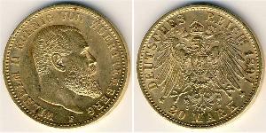 20 Mark Grand Duchy of Baden (1806-1918) Gold 