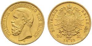 20 Mark Grand Duchy of Baden (1806-1918) Gold Frederick I, Grand Duke of Baden (1826 - 1907)