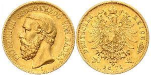 20 Mark Grand Duchy of Baden (1806-1918) Gold Frederick I, Grand Duke of Baden (1826 - 1907)