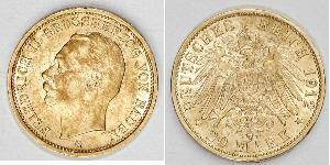 20 Mark Grand Duchy of Baden (1806-1918) Gold Frederick II, Grand Duke of Baden (1857 - 1928)