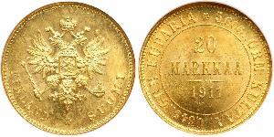 20 Mark Grand Duchy of Finland (1809 - 1917) / Russian Empire (1720-1917) Gold Alexander III (1845 -1894)