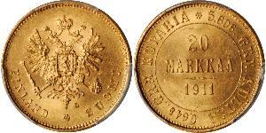 20 Mark Grand Duchy of Finland (1809 - 1917) / Russian Empire (1720-1917) Gold Alexander III (1845 -1894)