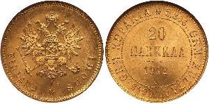 20 Mark Grand Duchy of Finland (1809 - 1917) / Russian Empire (1720-1917) Gold Alexander III (1845 -1894)