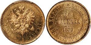 20 Mark Grand Duchy of Finland (1809 - 1917) / Russian Empire (1720-1917) Gold Alexander III (1845 -1894)