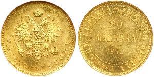 20 Mark Grand Duchy of Finland (1809 - 1917) / Russian Empire (1720-1917) Gold Alexander III (1845 -1894)