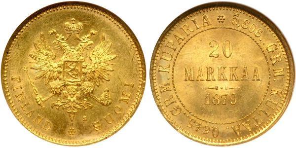 20 Mark Grand Duchy of Finland (1809 - 1917) / Russian Empire (1720-1917) Gold Alexander III (1845 -1894)