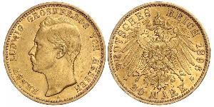 20 Mark Grand Duchy of Hesse (1806 - 1918) Gold Ernest Louis, Grand Duke of Hesse (1868 - 1937)