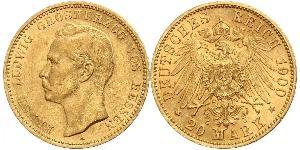 20 Mark Grand Duchy of Hesse (1806 - 1918) Gold Ernest Louis, Grand Duke of Hesse (1868 - 1937)