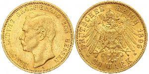 20 Mark Grand Duchy of Hesse (1806 - 1918) Gold Ernest Louis, Grand Duke of Hesse (1868 - 1937)