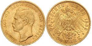 20 Mark Grand Duchy of Hesse (1806 - 1918) Gold Ernest Louis, Grand Duke of Hesse (1868 - 1937)