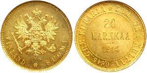 20 Mark Großfürstentum Finnland (1809 - 1917) / Russisches Reich (1720-1917) Gold Alejandro III (1845 -1894)