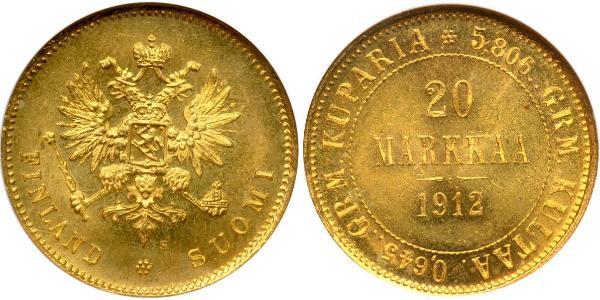 20 Mark Großfürstentum Finnland (1809 - 1917) / Russisches Reich (1720-1917) Gold Alejandro III (1845 -1894)