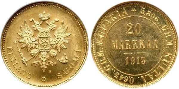 20 Mark Großfürstentum Finnland (1809 - 1917) / Russisches Reich (1720-1917) Gold Alejandro III (1845 -1894)