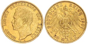 20 Mark Großherzogtum Hessen (1806 - 1918) Gold Ernst Ludwig (Hessen-Darmstadt, Großherzog) (1868 - 1937)