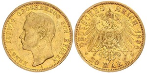 20 Mark Großherzogtum Hessen (1806 - 1918) Gold Ernst Ludwig (Hessen-Darmstadt, Großherzog) (1868 - 1937)