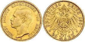 20 Mark Großherzogtum Hessen (1806 - 1918) Gold Ernst Ludwig (Hessen-Darmstadt, Großherzog) (1868 - 1937)