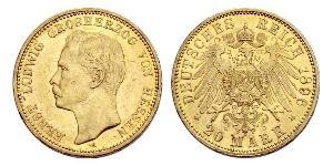 20 Mark Großherzogtum Hessen (1806 - 1918) Gold Ernst Ludwig (Hessen-Darmstadt, Großherzog) (1868 - 1937)