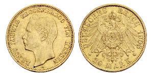 20 Mark Großherzogtum Hessen (1806 - 1918) Gold Ernst Ludwig (Hessen-Darmstadt, Großherzog) (1868 - 1937)