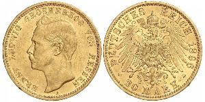 20 Mark Großherzogtum Hessen (1806 - 1918) Gold Ernst Ludwig (Hessen-Darmstadt, Großherzog) (1868 - 1937)