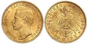 20 Mark Großherzogtum Hessen (1806 - 1918) Gold Ernst Ludwig (Hessen-Darmstadt, Großherzog) (1868 - 1937)