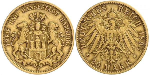 20 Mark Hamburg Gold 