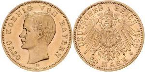 20 Mark Kingdom of Bavaria (1806 - 1918) Gold Otto of Bavaria (1848 – 1916)