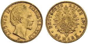 20 Mark Kingdom of Bavaria (1806 - 1918) Gold Ludwig II of Bavaria (1845 – 1886)