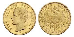 20 Mark Kingdom of Bavaria (1806 - 1918) Gold Otto of Bavaria (1848 – 1916)