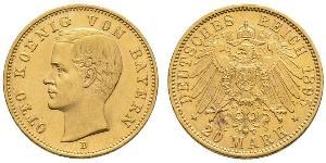 20 Mark Kingdom of Bavaria (1806 - 1918) Gold Otto of Bavaria (1848 – 1916)