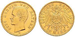 20 Mark Kingdom of Bavaria (1806 - 1918) Gold Otto of Bavaria (1848 – 1916)