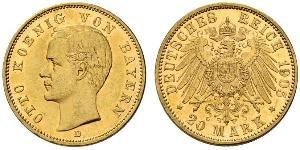 20 Mark Kingdom of Bavaria (1806 - 1918) Gold Otto of Bavaria (1848 – 1916)