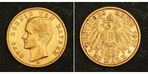 20 Mark Kingdom of Bavaria (1806 - 1918) Gold Otto of Bavaria (1848 – 1916)