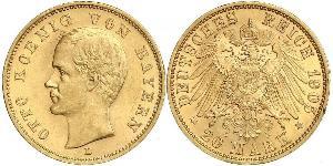 20 Mark Kingdom of Bavaria (1806 - 1918) Gold Otto of Bavaria (1848 – 1916)