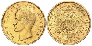 20 Mark Kingdom of Bavaria (1806 - 1918) Gold Otto of Bavaria (1848 – 1916)