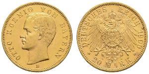 20 Mark Kingdom of Bavaria (1806 - 1918) Gold Otto of Bavaria (1848 – 1916)