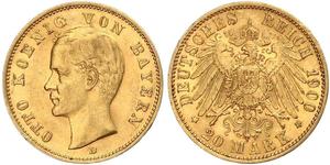 20 Mark Kingdom of Bavaria (1806 - 1918) Gold Otto of Bavaria (1848 – 1916)