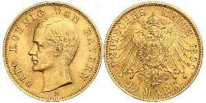 20 Mark Kingdom of Bavaria (1806 - 1918) Gold Otto of Bavaria (1848 – 1916)