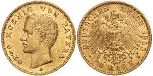 20 Mark Kingdom of Bavaria (1806 - 1918) Gold Otto of Bavaria (1848 – 1916)