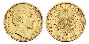 20 Mark Kingdom of Bavaria (1806 - 1918) Gold Ludwig II of Bavaria (1845 – 1886)
