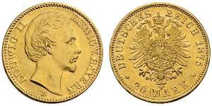 20 Mark Kingdom of Bavaria (1806 - 1918) Gold Ludwig II of Bavaria (1845 – 1886)