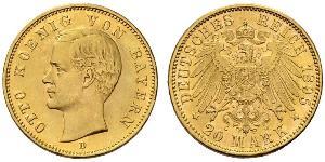 20 Mark Kingdom of Bavaria (1806 - 1918) Gold Otto of Bavaria (1848 – 1916)