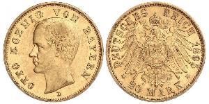 20 Mark Kingdom of Bavaria (1806 - 1918) Gold Otto of Bavaria (1848 – 1916)