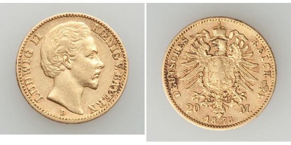 20 Mark Kingdom of Bavaria (1806 - 1918) Gold Ludwig I of Bavaria (1786 – 1868)