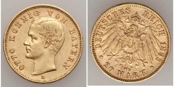 20 Mark Kingdom of Bavaria (1806 - 1918) Gold Otto of Bavaria (1848 – 1916)