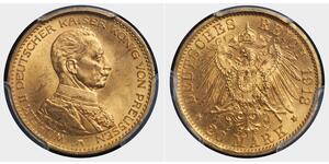 20 Mark Kingdom of Prussia (1701-1918) Gold Wilhelm II, German Emperor (1859-1941)