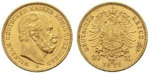 20 Mark Kingdom of Prussia (1701-1918) Gold Wilhelm I, German Emperor (1797-1888)