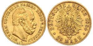 20 Mark Kingdom of Prussia (1701-1918) Gold Wilhelm I, German Emperor (1797-1888)