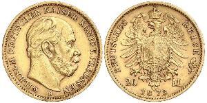 20 Mark Kingdom of Prussia (1701-1918) Gold Wilhelm I, German Emperor (1797-1888)