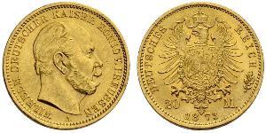 20 Mark Kingdom of Prussia (1701-1918) Gold Wilhelm I, German Emperor (1797-1888)